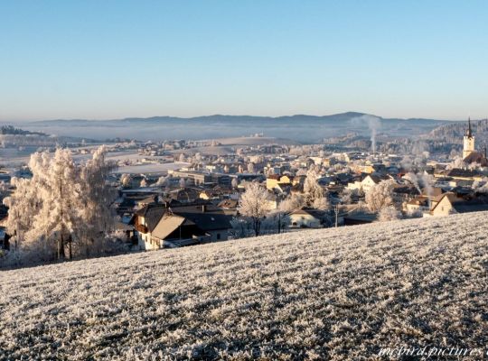 Aussicht im Winter auf Rohrbach-Berg